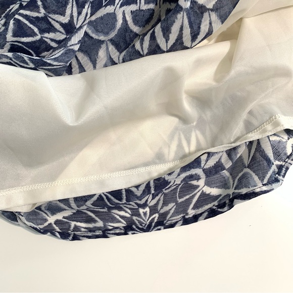 Gap Blue Abstract Print Lined A-Line Maxi Skirt Elastic Waist Large - Picture 9 of 10